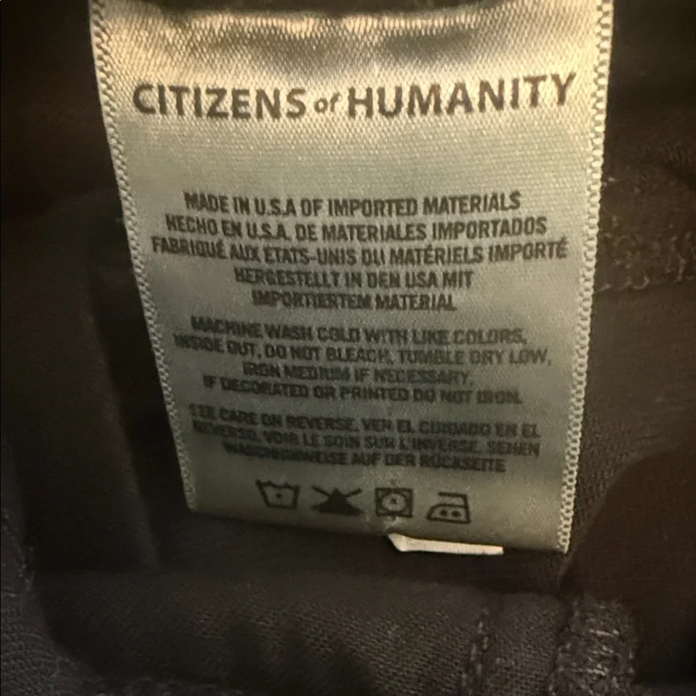 Citizens Of Humanity Black Ankle Jeans Raw Hem 5 Pockets - Picture 6 of 7